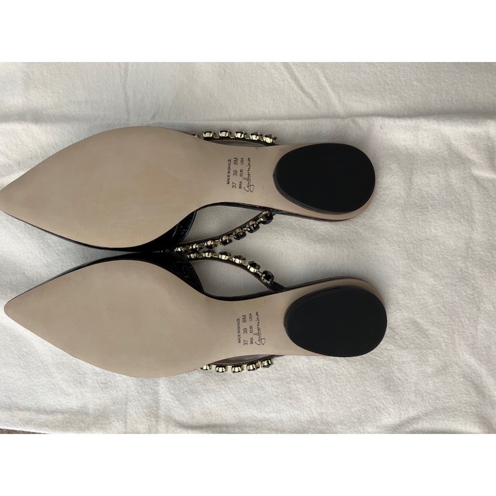 ANTHROPOLOGIE Guilhermina Embellished Black Slides Sz 8 - Picture 4 of 5